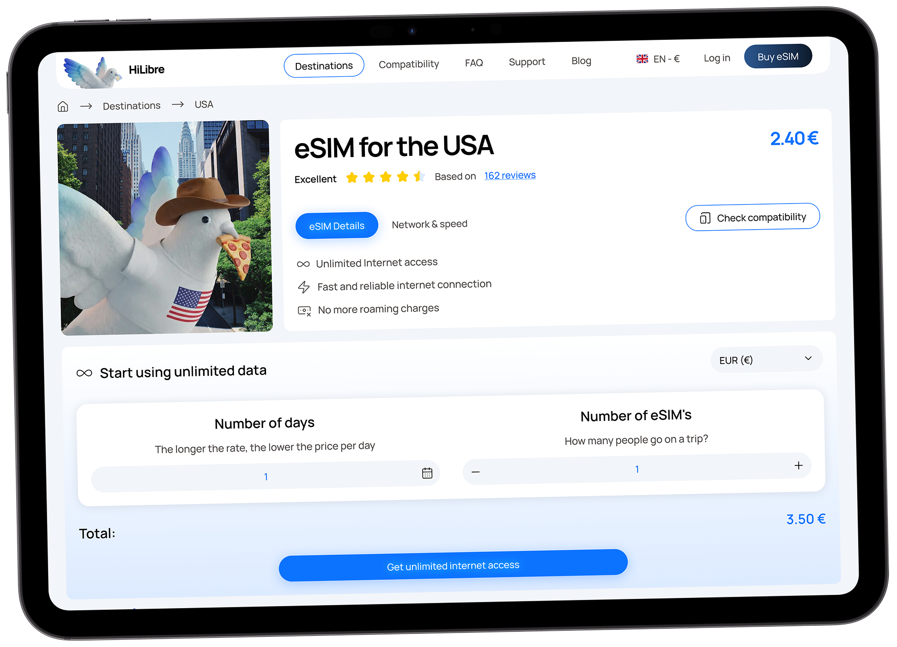Hilibre eSIM web portal
